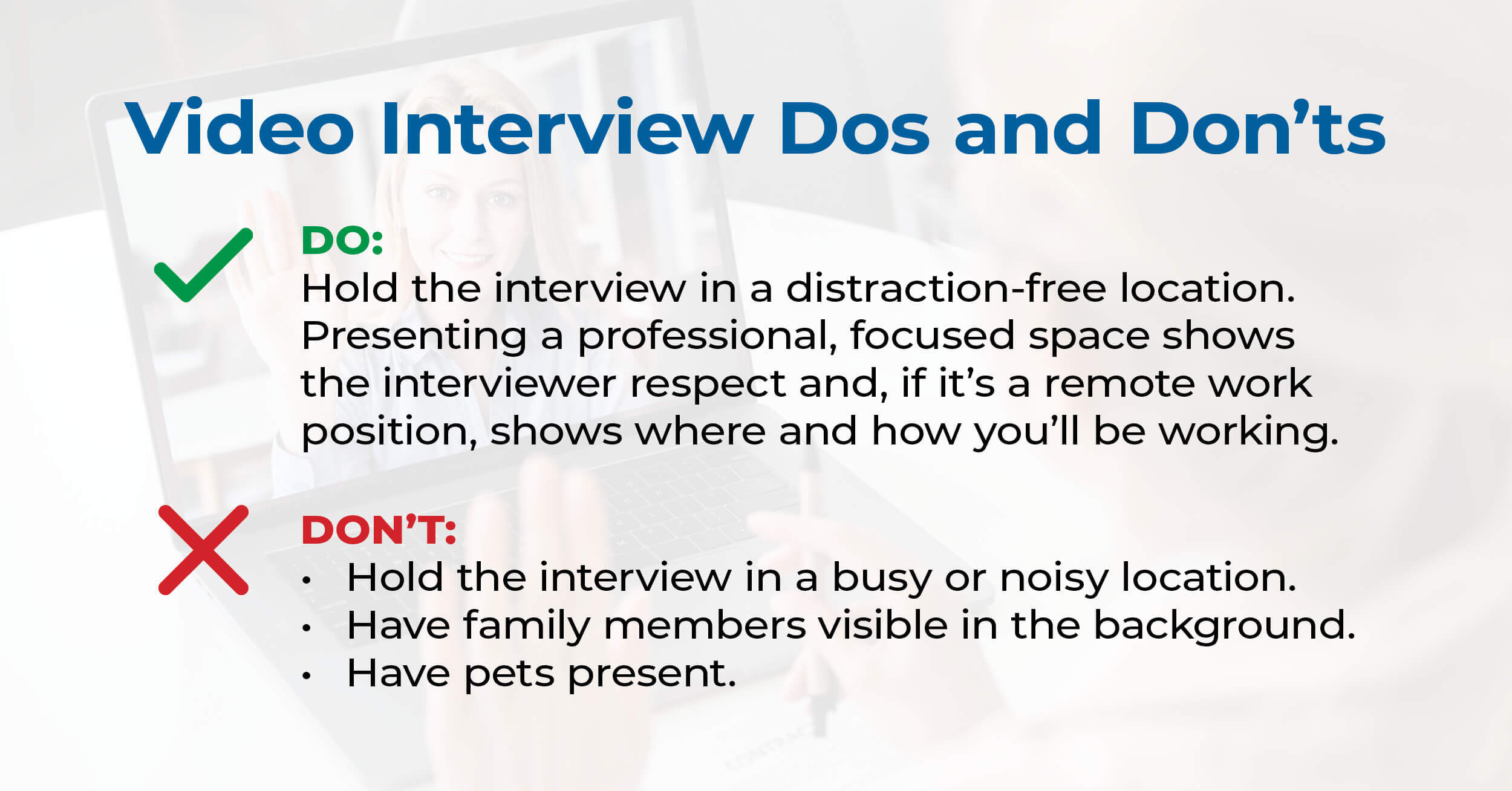 Video interview dos and don'ts.